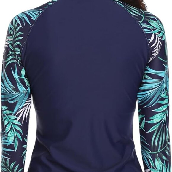 DACI BLUE TROPICAL LONG SLEEVE RASH GUARD SWIM SHORTS SET SIZE XL NWT - Picture 3 of 6